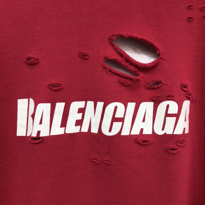 Ba*len*cia*ga caps destroyed hoodies red