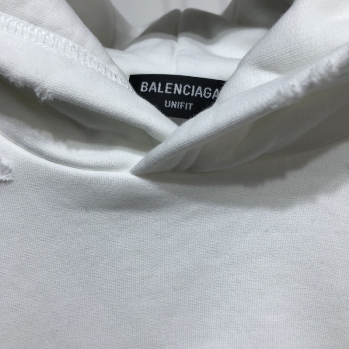 Ba*len*cia*ga caps destroyed hoodies white