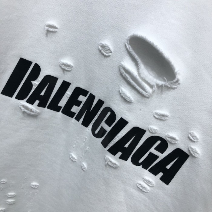 Ba*len*cia*ga caps destroyed hoodies white