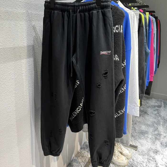 Ba*len*cia*ga men''s political campaign jogging trousers in black