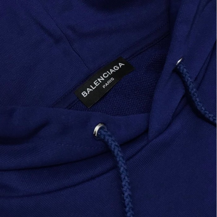 Ba*len*cia*ga print hoodies blue