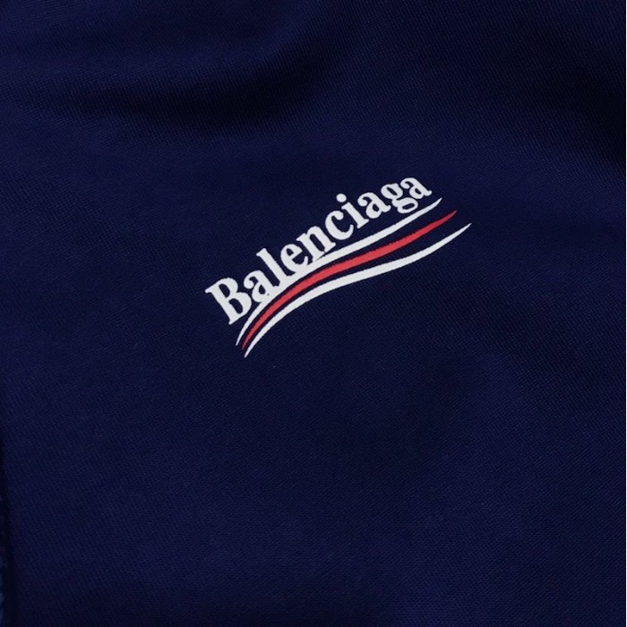 Ba*len*cia*ga print hoodies blue