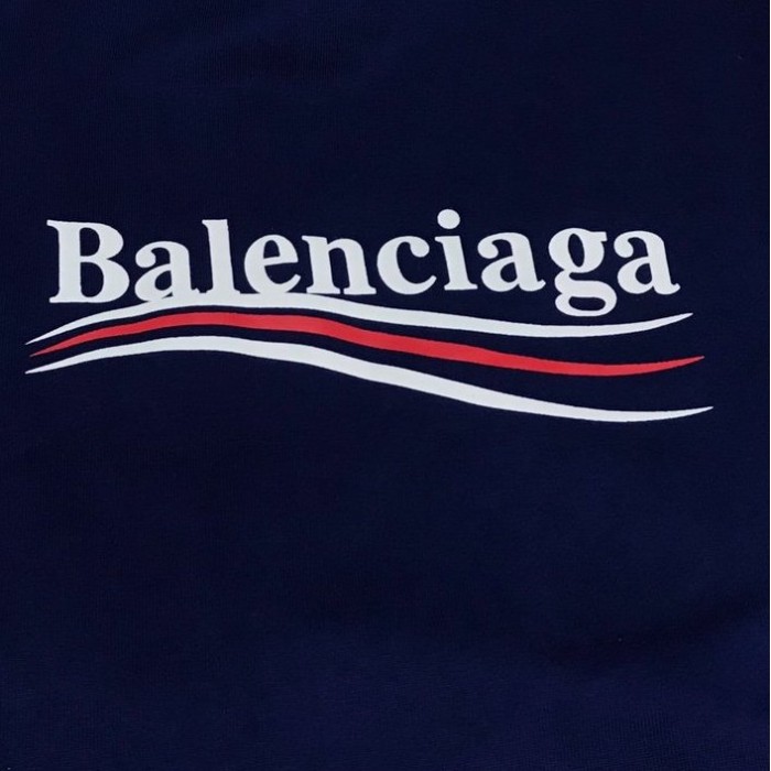 Ba*len*cia*ga print hoodies blue