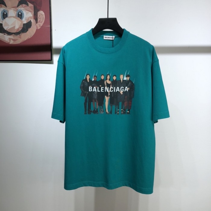 Ba*len*cia*ga real Ba*len*cia*ga medium fit t shirt blue