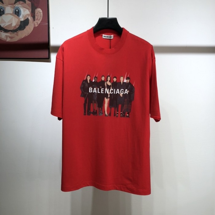 Ba*len*cia*ga real Ba*len*cia*ga medium fit t shirt red