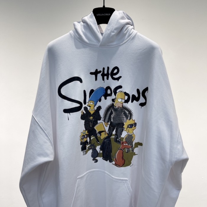 Ba*len*cia*ga the simpsons tm & © 20th tel*v*sion hoodie wide fit in white