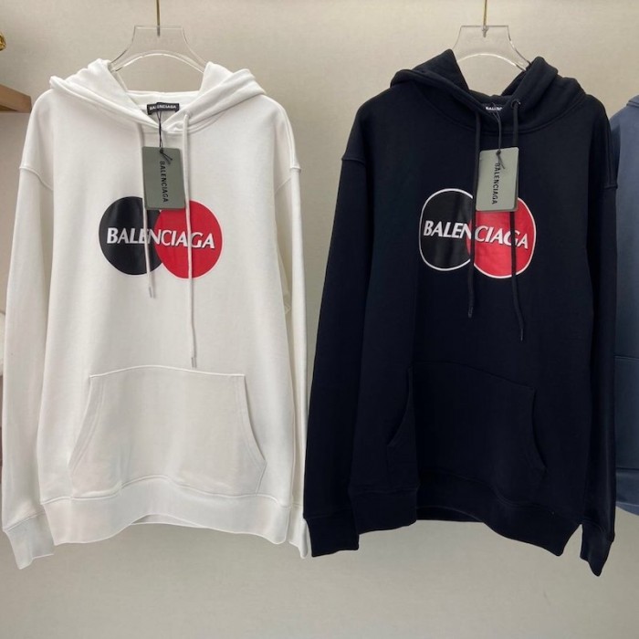 Ba*len*cia*ga uniform large fit hoodies white