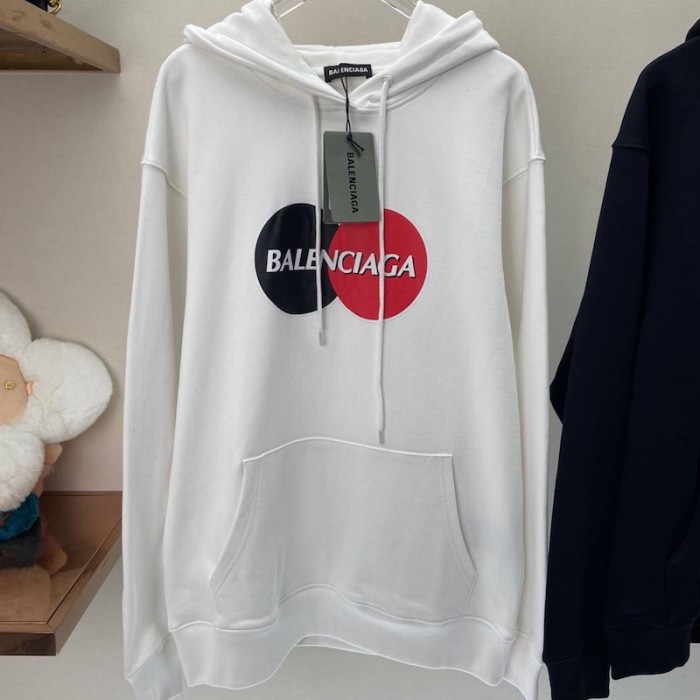 Ba*len*cia*ga uniform large fit hoodies white