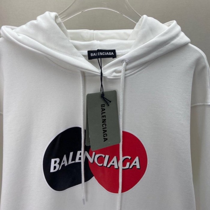 Ba*len*cia*ga uniform large fit hoodies white