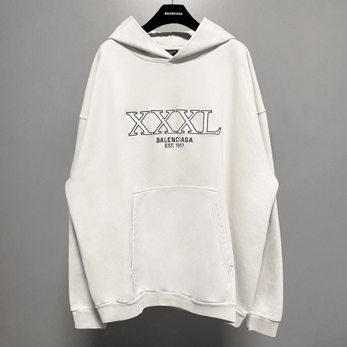 Ba*len*cia*ga xxxl hoodie large fit in white