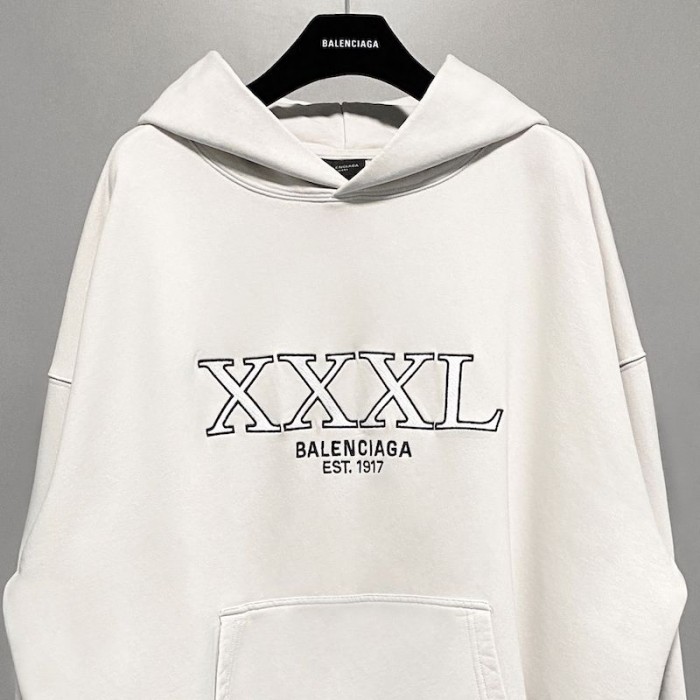 Ba*len*cia*ga xxxl hoodie large fit in white