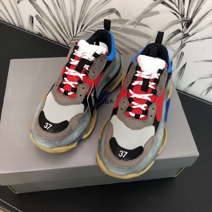 Ba*len*cia*ga triple s sneakers red grey blue