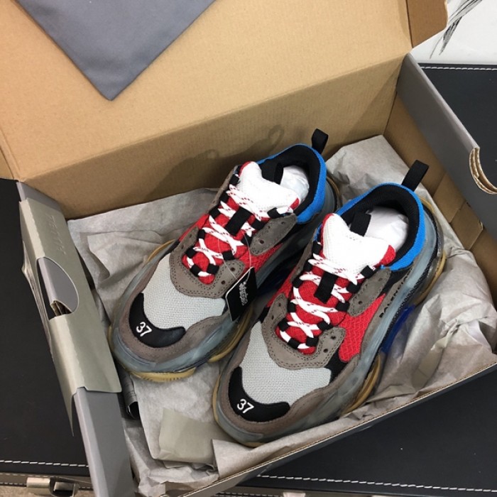 Ba*len*cia*ga triple s sneakers red grey blue