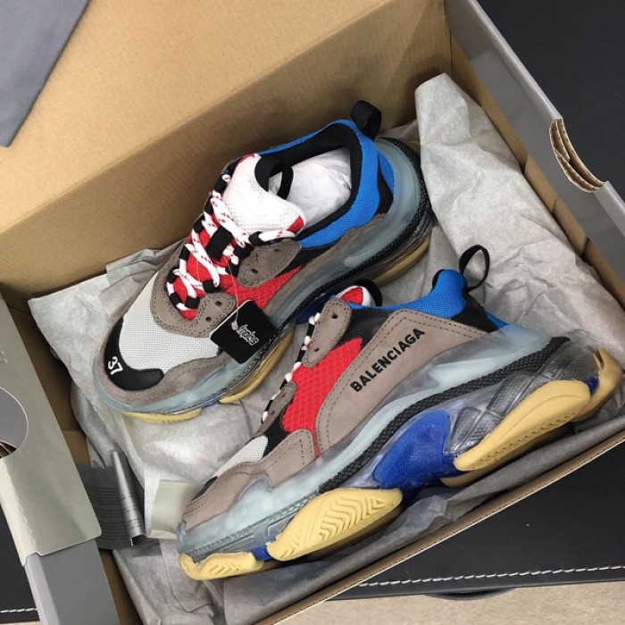 Ba*len*cia*ga triple s sneakers red grey blue