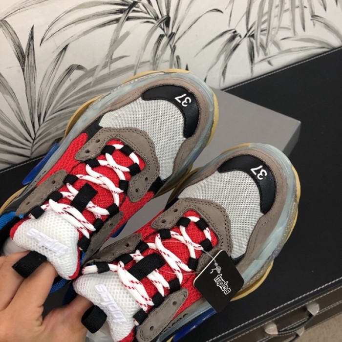 Ba*len*cia*ga triple s sneakers red grey blue