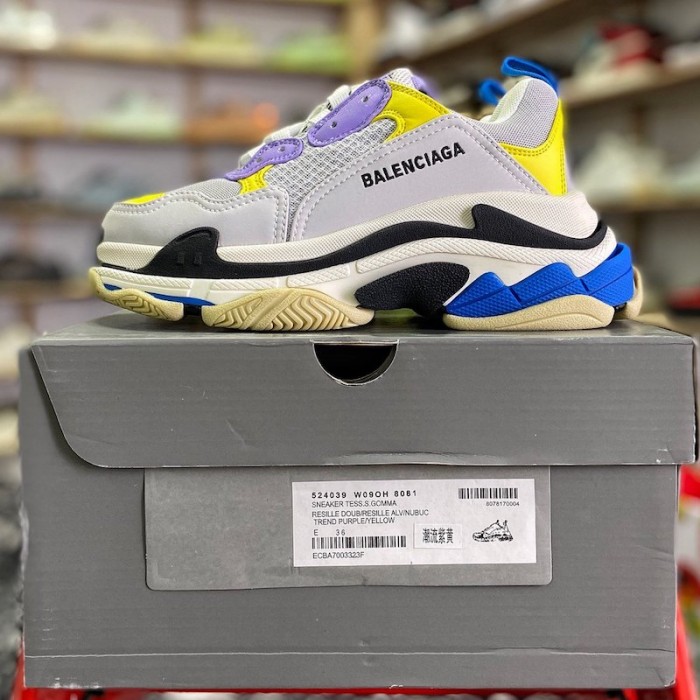 Ba*len*cia*ga triple s sneaker grey / purple / yellow