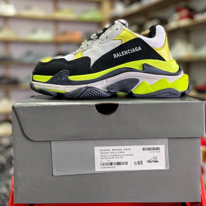 Ba*len*cia*ga triple s sneaker white / yellow