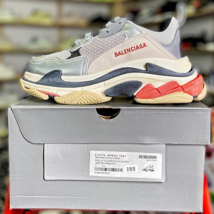 Ba*len*cia*ga triple s sneaker black / silver