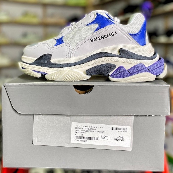 Ba*len*cia*ga triple s sneaker white / blue jean