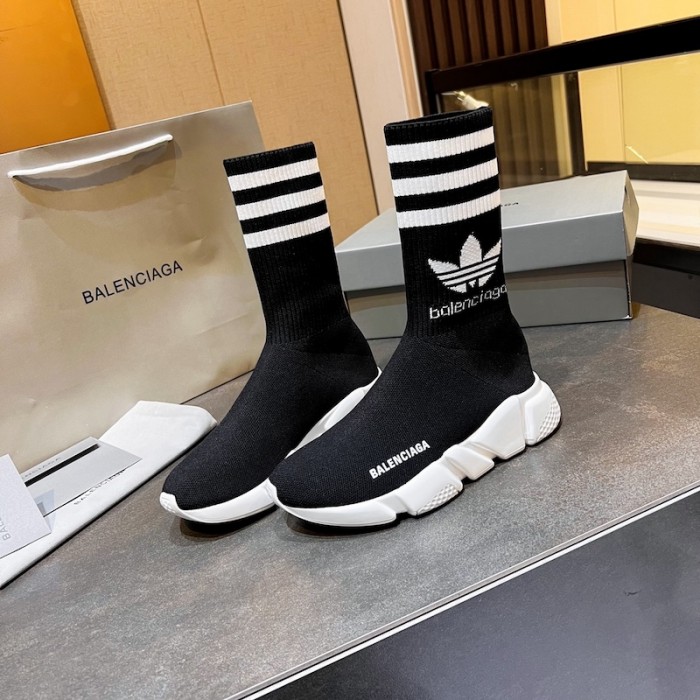 Ba*len*cia*ga / ad*s speed sneaker in black with white