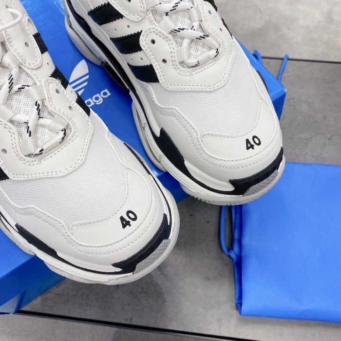 Ba*len*cia*ga / ad*s triple s sneaker in white