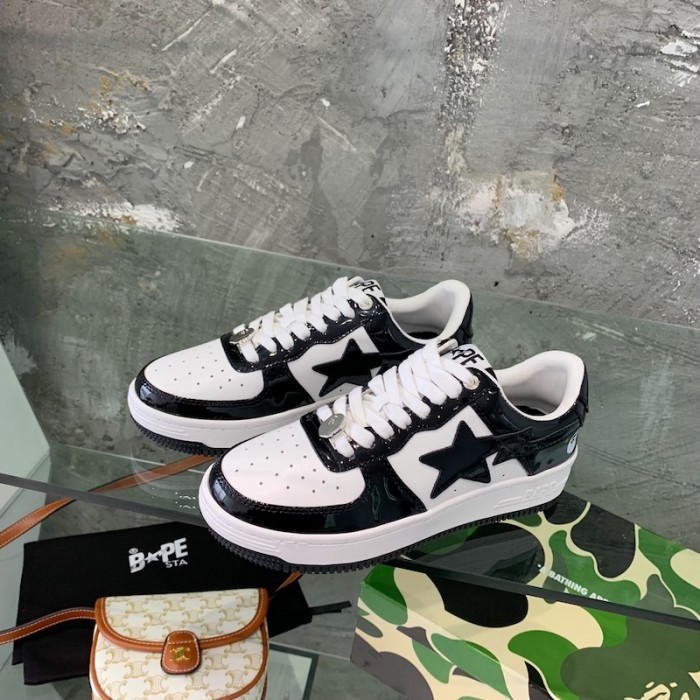 A Bathing Ape Bape Sta Low Sneakers Black Patent