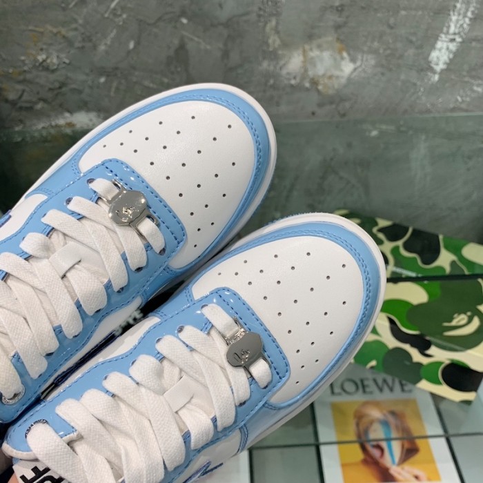 A Bathing Ape Bape Sta Low Sneakers Blue Patent