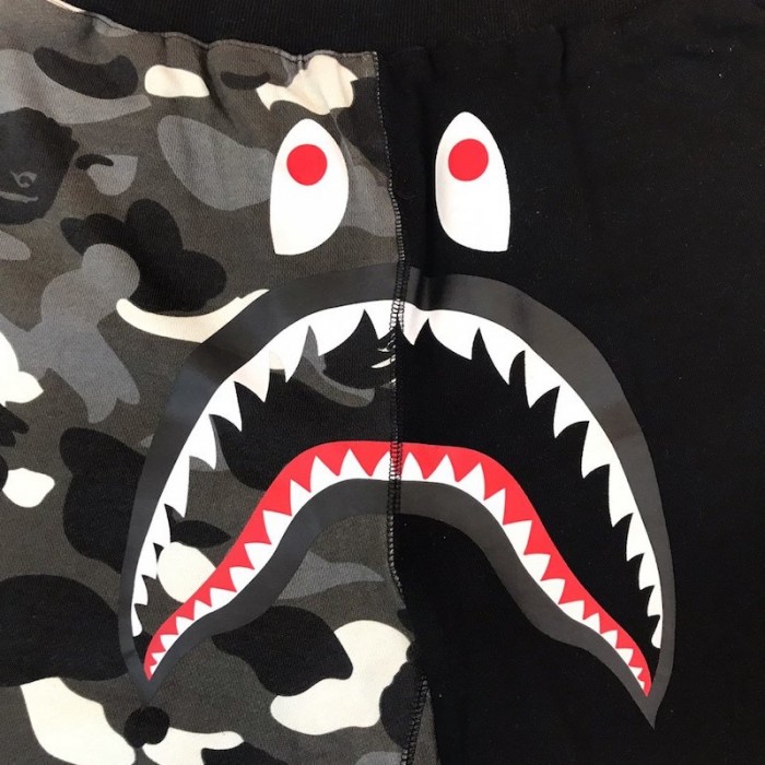 Bape 1st Camo Shark Sweat Short Black/Black