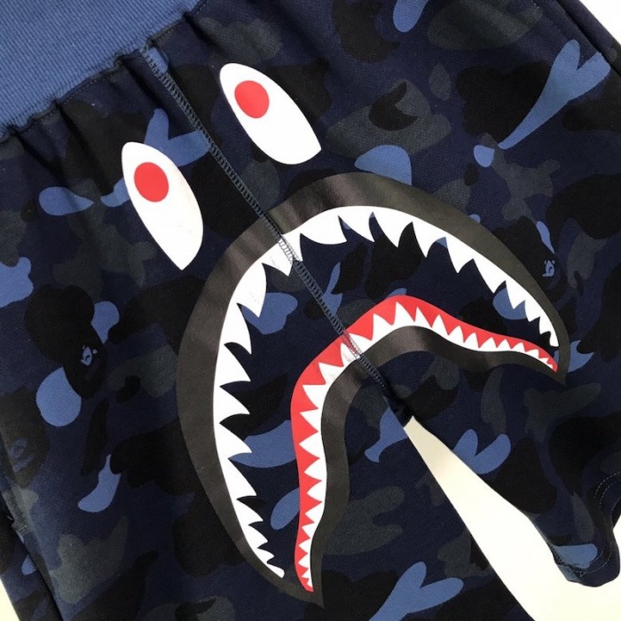 Bape 1st Camo Shark Sweat Short Blue