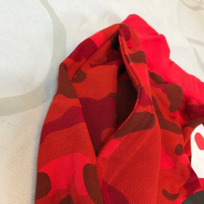 Bape 1st Camo Shark Sweat Short Red