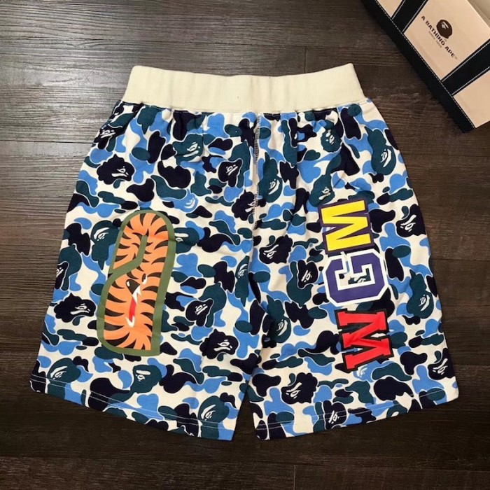 Bape ABC Camo Shark Sweat Short Blue