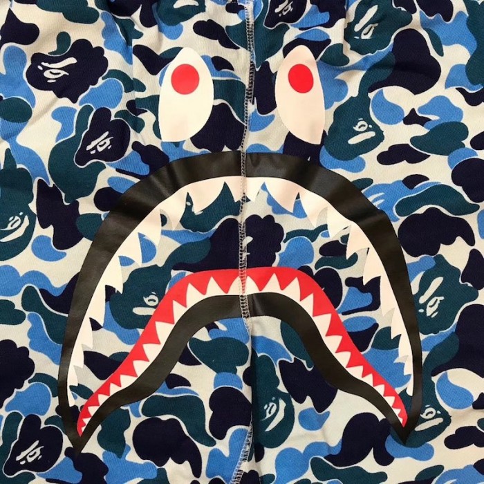 Bape ABC Camo Shark Sweat Short Blue