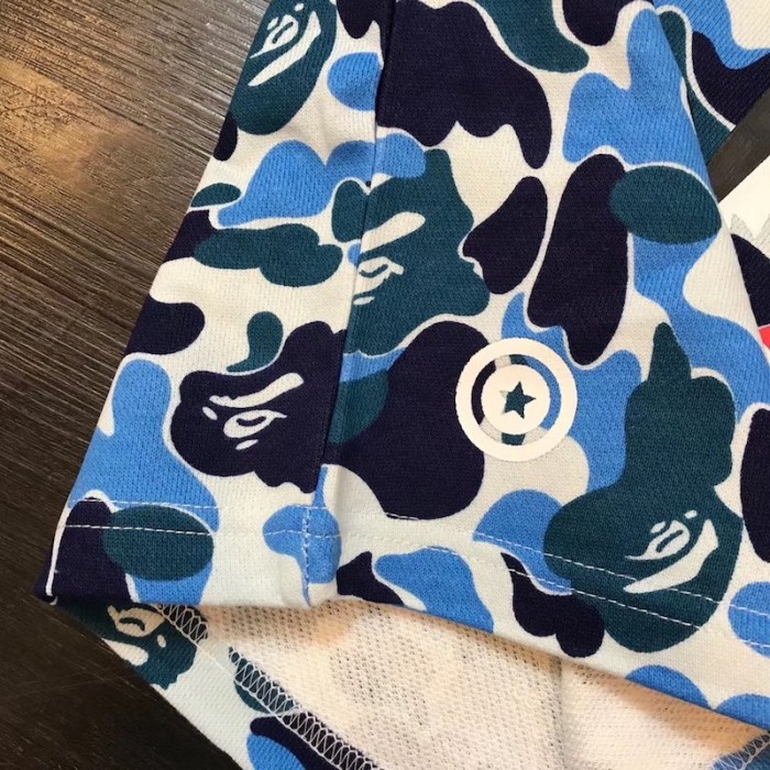 Bape ABC Camo Shark Sweat Short Blue