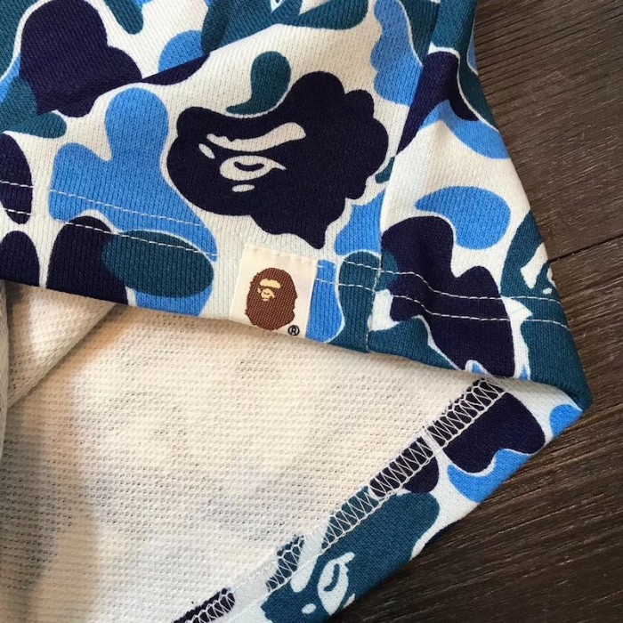 Bape ABC Camo Shark Sweat Short Blue