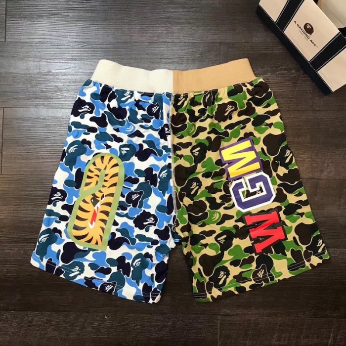 Bape ABC Camo Shark Sweat Short Green/Blue