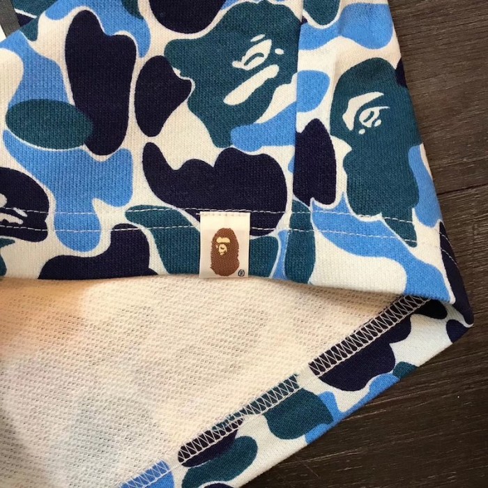 Bape ABC Camo Shark Sweat Short Green/Blue