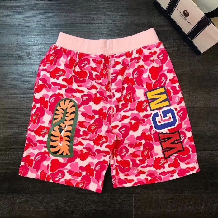 Bape ABC Camo Shark Sweat Short Pink