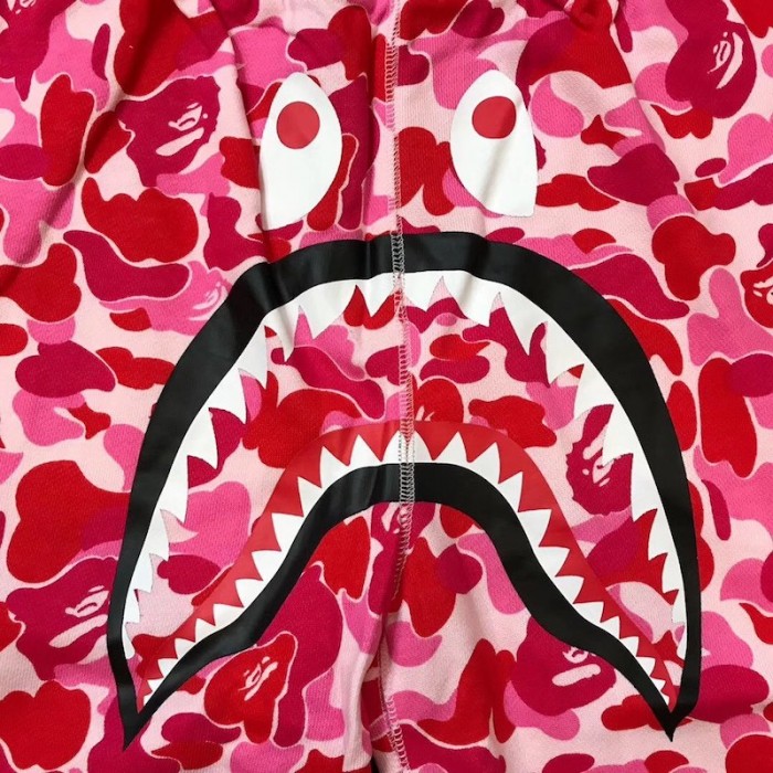 Bape ABC Camo Shark Sweat Short Pink