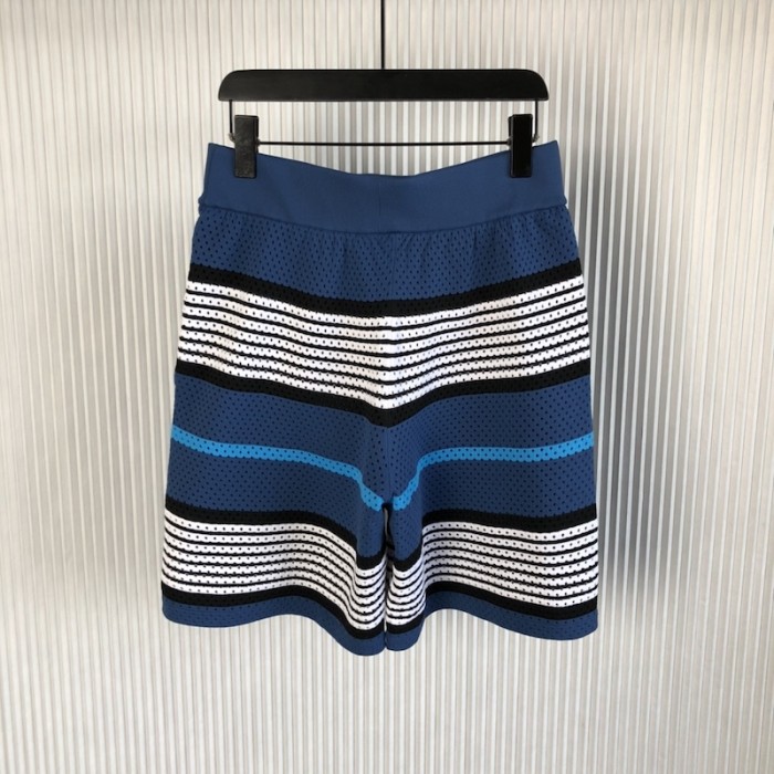 BBR Stripe Print Nylon Shorts Blue