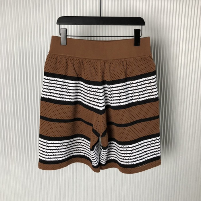 BBR Stripe Print Nylon Shorts Brown