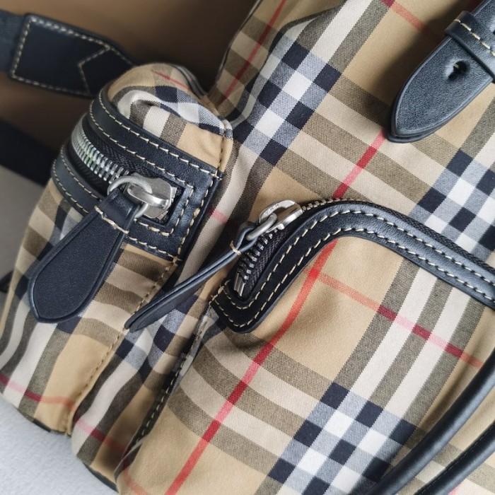 BUR Medium Rucksack in Vintage Check and Leather Backpack