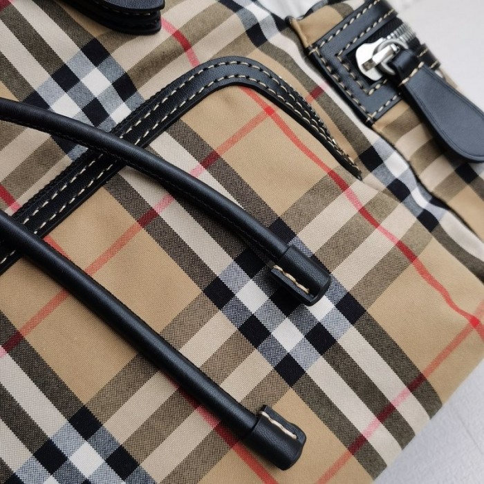 BUR Medium Rucksack in Vintage Check and Leather Backpack