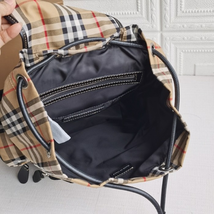 BUR Medium Rucksack in Vintage Check and Leather Backpack
