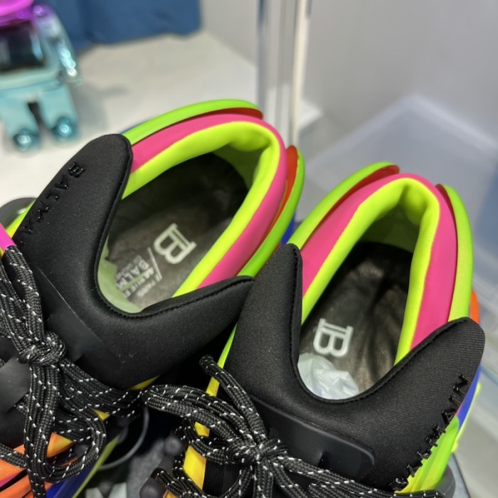 Balmain Multicolor neoprene and leather Unicorn low-top sneakers