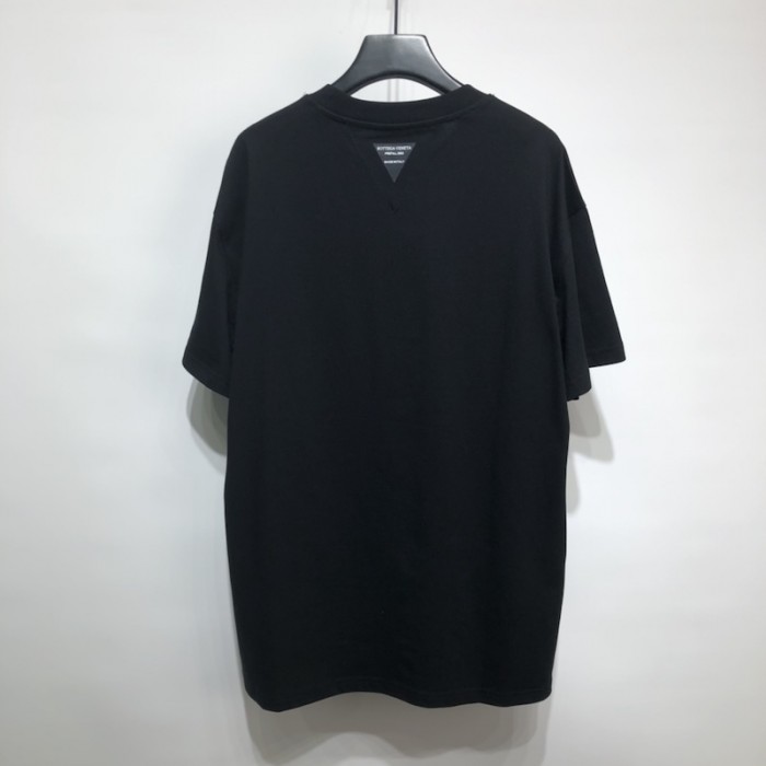 B V Logo Letter Cotton Jersey T-Shirt Black