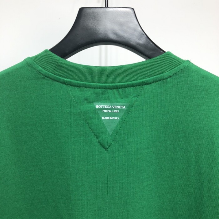 B V Logo Letter Cotton Jersey T-Shirt Green