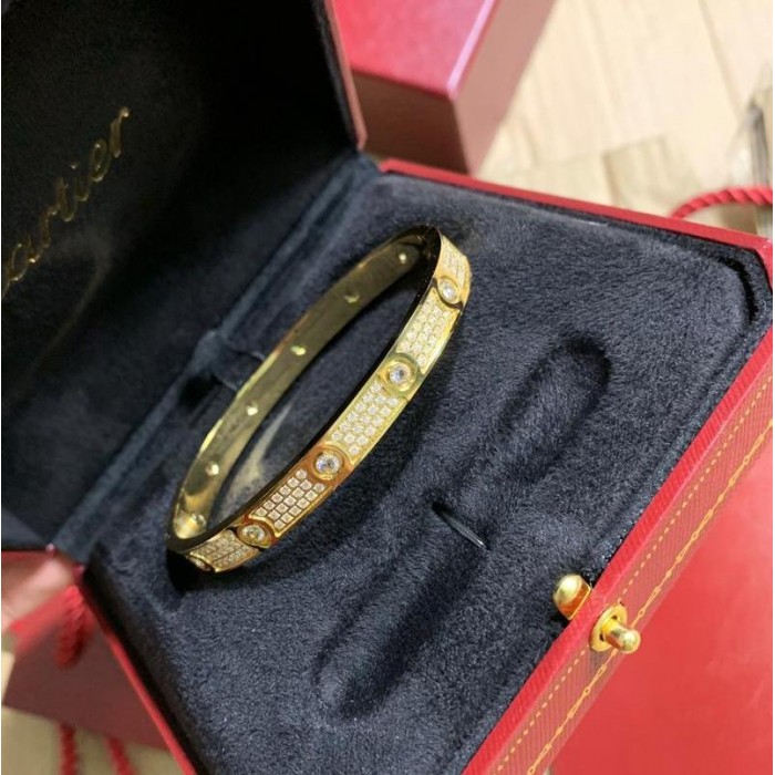 Cartier love bracelet yellow gold with diamonds