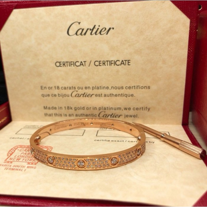 Cartier love bracelet rose gold with diamonds