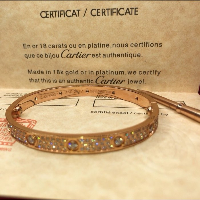 Cartier love bracelet rose gold with diamonds