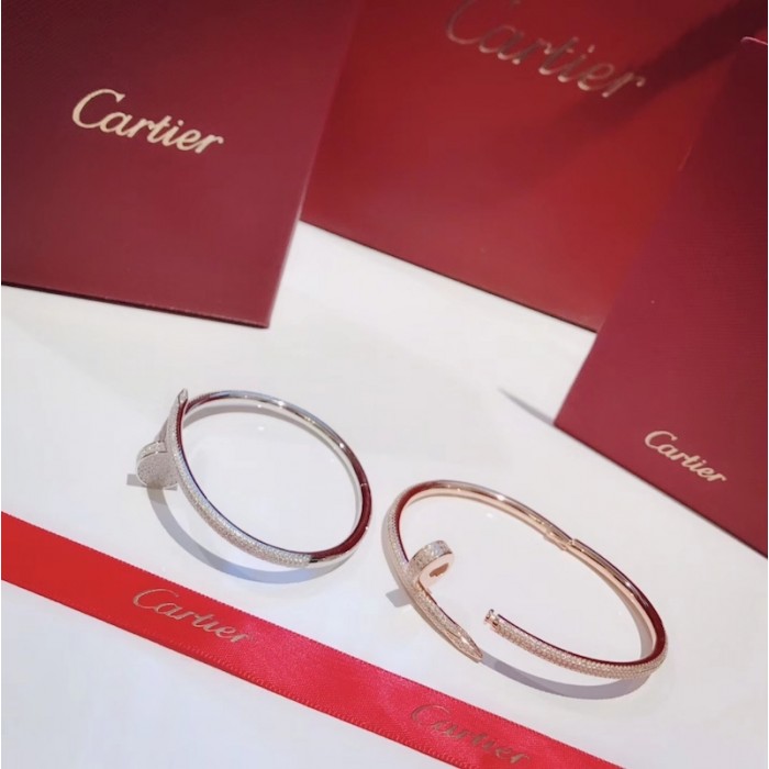 Cartier nail bracelet rose gold with diamonds